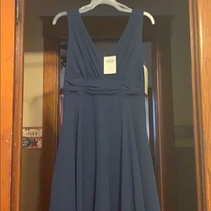 Navy blue high low dress 12